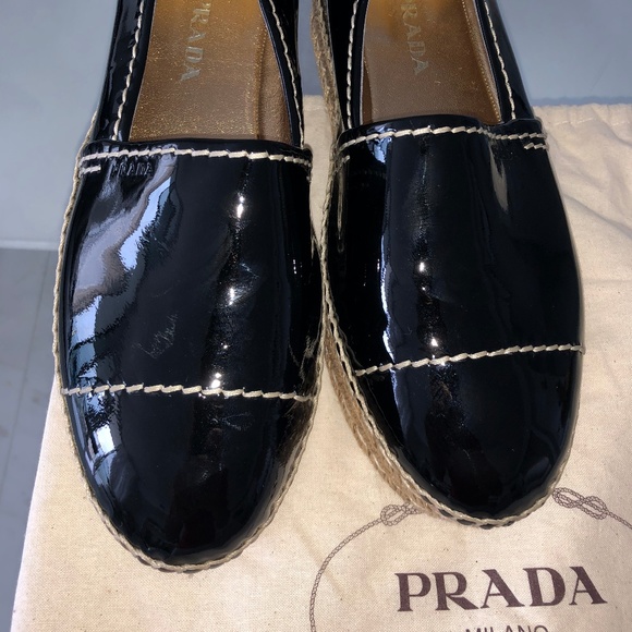 Original PRADA Leather Platform Espadrilles - Picture 3 of 7